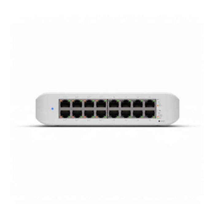 Ubiquiti UniFi Switch Lite 16 PoE L2, Switch Gigabit Ethernet de 16 Puertos con 16 Gbit/s, Alimentación PoE, Blanco, Montaje en Pared