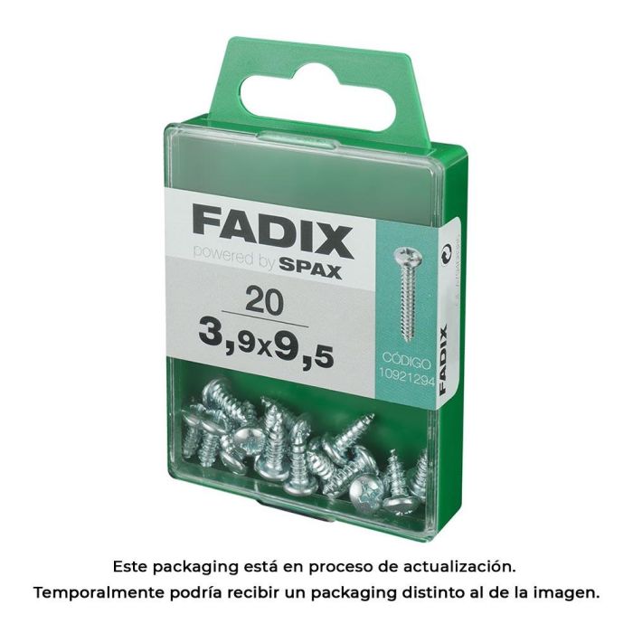Fadix Tornillo Rosca Chapa CR Cinc 3,9x9,5mm - Caja de 20 Unidades 0 Fadix Tornillo Rosca Chapa CR Cinc 3,9x9,5mm - Caja de 20 Unidades 0