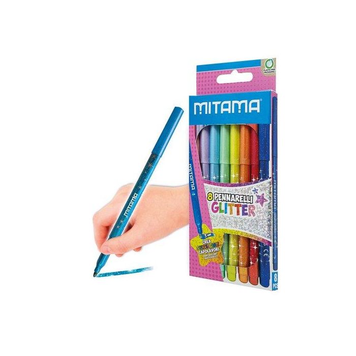 Rotulador Fibra Mitama Purpurina Estuche De 8