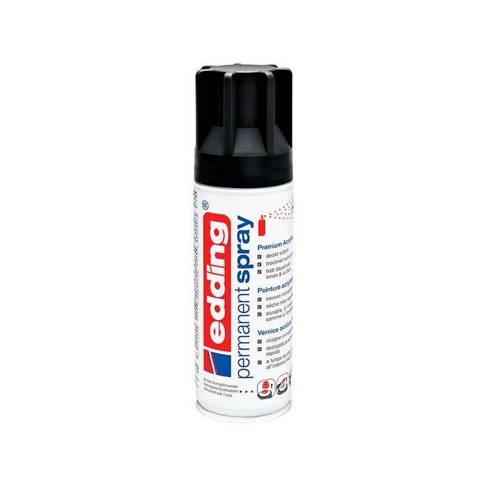 Edding Pintura Permanente En Spray Bote 200 mL Negro Mate Edding Pintura Permanente En Spray Bote 200 mL Negro Mate