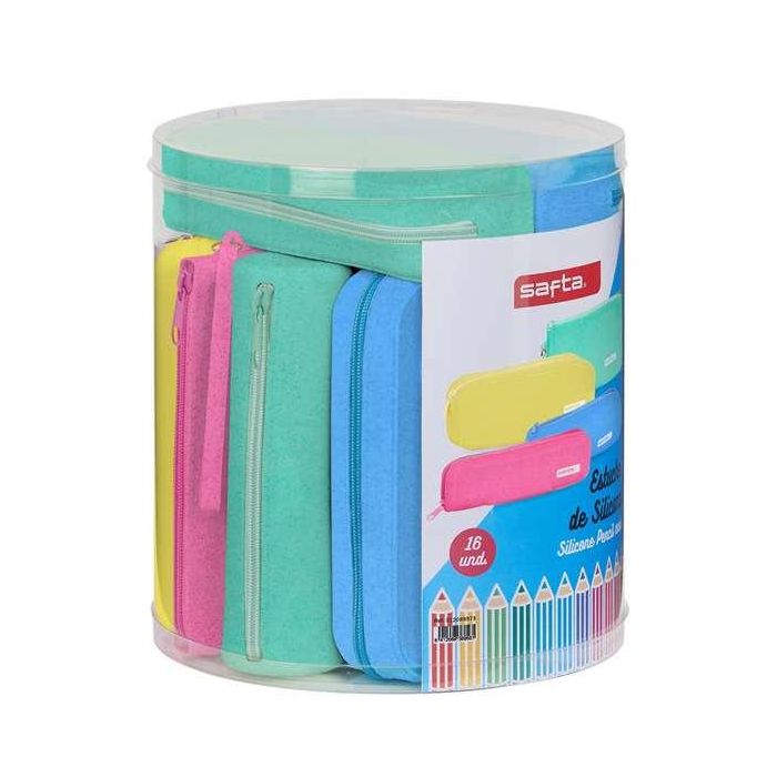 Safta Set 16 Portatodo Surtidos Glitter Silicone Azul