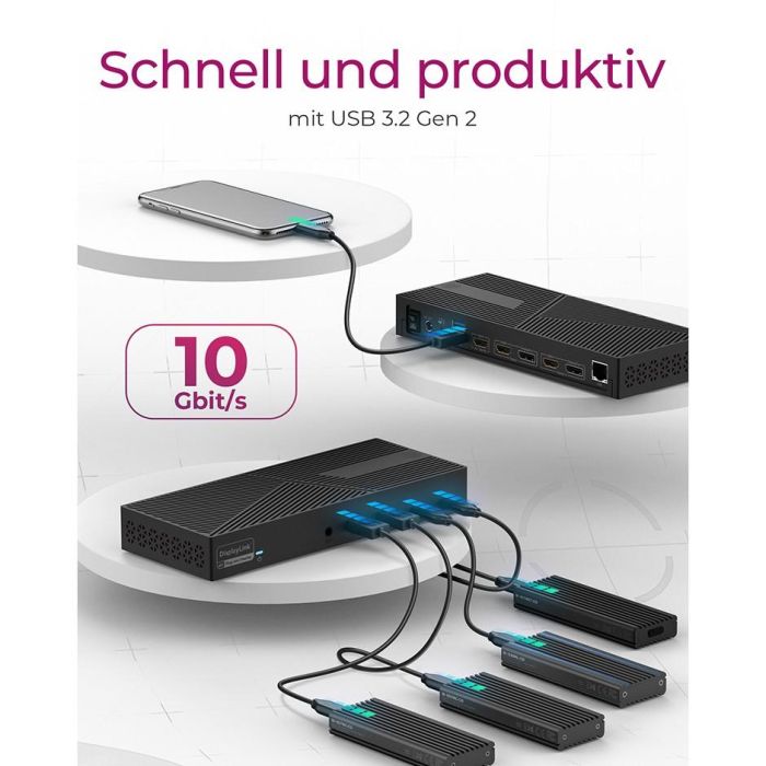 D Dockingtation 4xUSB-A/2xUSB-C/2xHDMI/DisplayPort ICY BOX Black 4