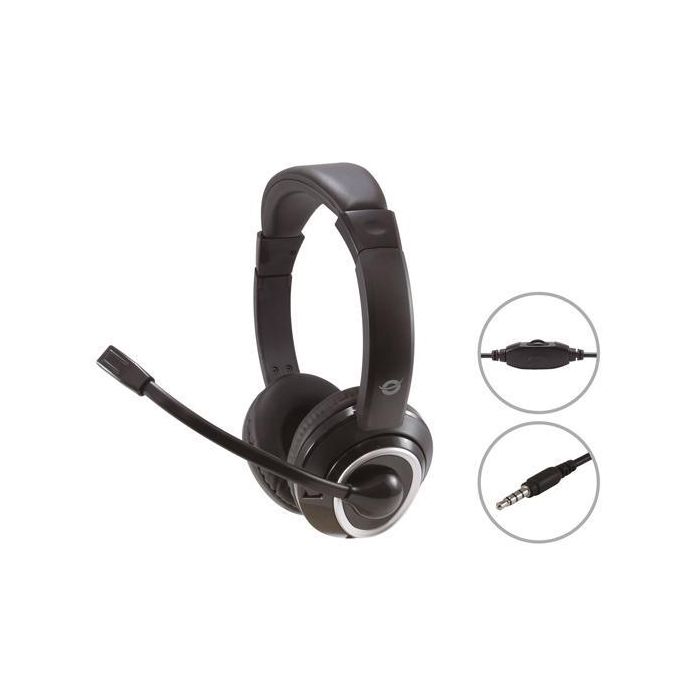 Conceptronic Auriculares Jack 3.5 mm Microfono Flexible Control Volumen Negro Conceptronic Auriculares Jack 3.5 mm Microfono Flexible Control Volumen Negro