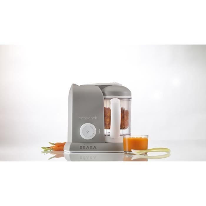 Beaba Babycook Solo Procesador de Alimentos 4 en 1 para bebés - Vapor, Mezcla, Descongela, Recalienta - 1100ml - Gris 2