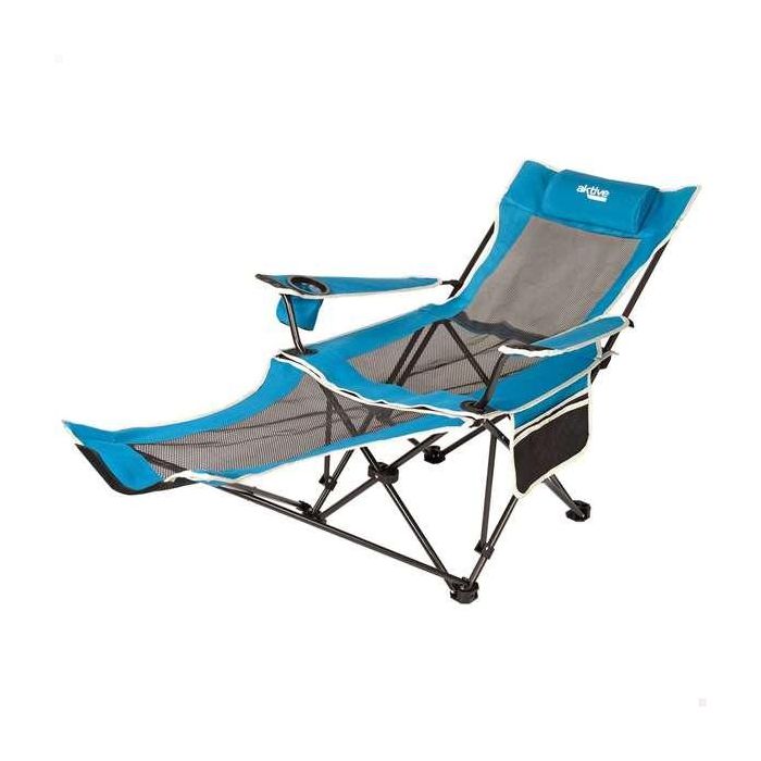 Tumbona camping poliester con almohada aktive 152x54x75cm Tumbona camping poliester con almohada aktive 152x54x75cm
