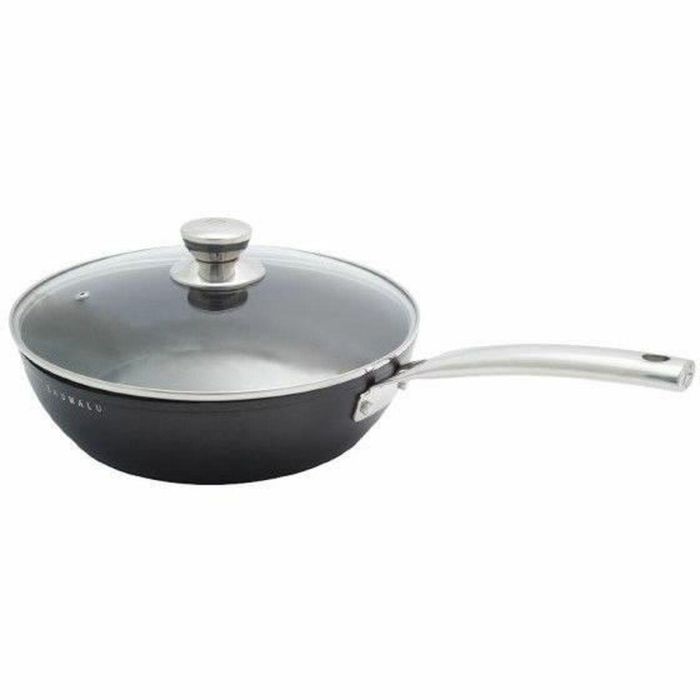 Baumalu BAU3216383445315 Batería de Cocina Antiadherente de Aluminio Forjado para Todo Tipo de Fuegos, Inducción, 4 Piezas Negro 1