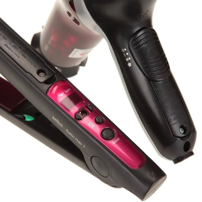 Klein Set de Peinado Braun Satin Hair 7 con Cepillo, Secador, Plancha, Accesorios y Espejo - Juguete para Niñas a Partir de 3 Años 2