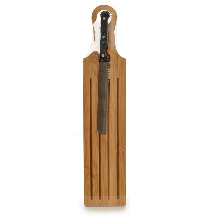 Tabla para cortar pan con asa de bambú y cuchillo Kinvara 50x10.5x2 cm (12 Unidades) 2 Tabla para cortar pan con asa de bambú y cuchillo Kinvara 50x10.5x2 cm (12 Unidades) 2