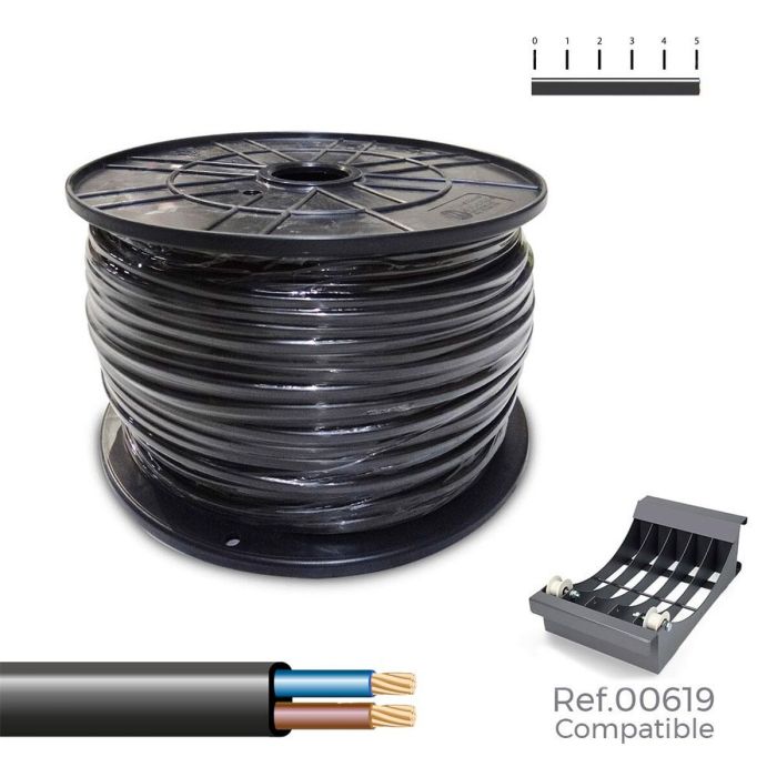 Cable Eléctrico Manguera Sediles Negro 2 x 0,75 mm 400 m h05vvh2-f Bobina 1