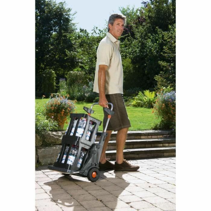 Gardena Carro de jardín con tapa, soporte de pared y portabolsas 2 Gardena Carro de jardín con tapa, soporte de pared y portabolsas 2