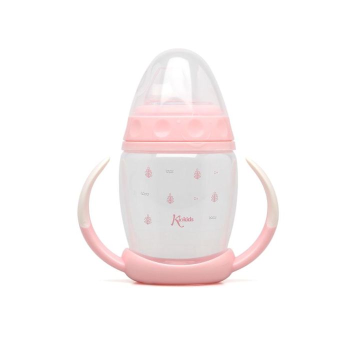KioKids Taza de Aprendizaje Step 1 Rosa +6 Meses Transición Biberón Vaso Antiderrames 1