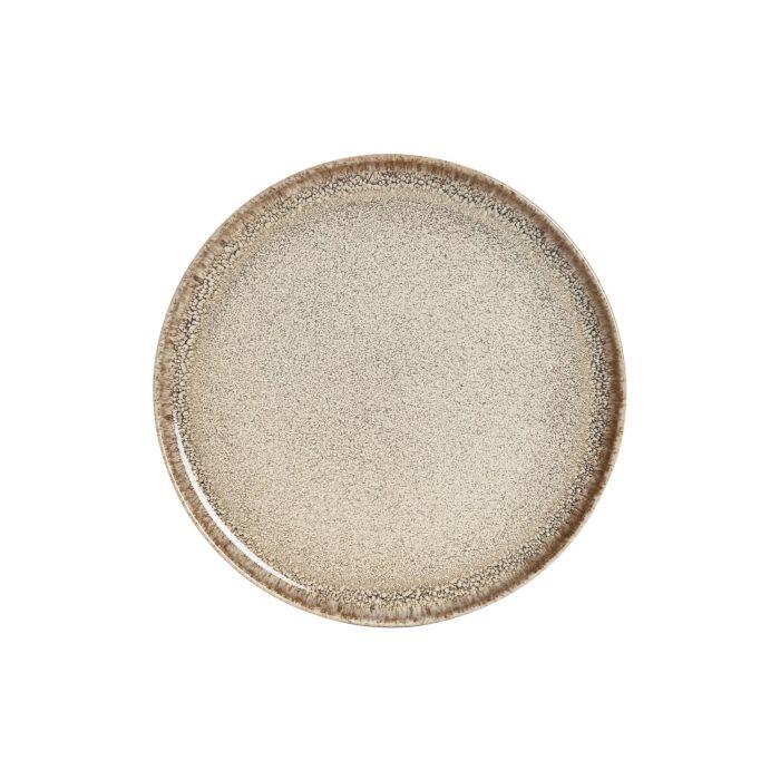 DKD Home Decor Plato Horeca Gres Esmaltado Beige 27cm Apto Microondas y Lavavajillas (4 Unidades)