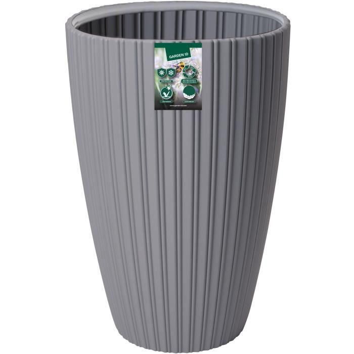 Maceta - Garden ID - Fancy - 40 x 58 cm - Para jardín, balcones o interiores - Gris claro 1 Maceta - Garden ID - Fancy - 40 x 58 cm - Para jardín, balcones o interiores - Gris claro 1