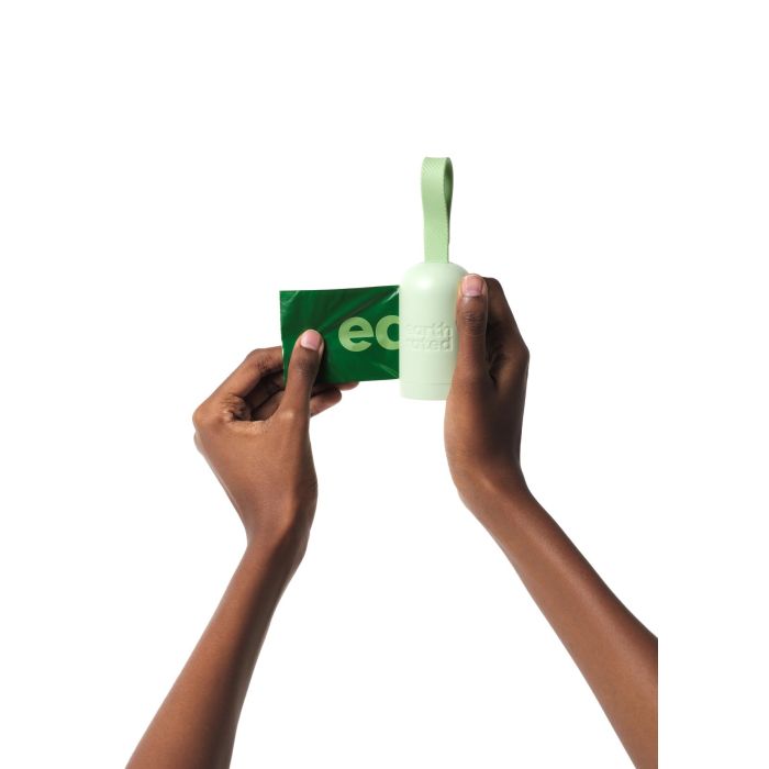 Earth Rated Dispensador de Bolsas para Excrementos con 15 Bolsas Sin Perfume, 65% Recicladas, Antifugas y Gancho Manos Libres 1