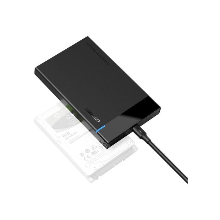 UGREEN Caja Externa para Disco Duro SSD/HDD 2.5" SATA III, USB-C 3.2 Gen 1 (5Gbps), Soporte UASP, Carcasa Portátil Negra