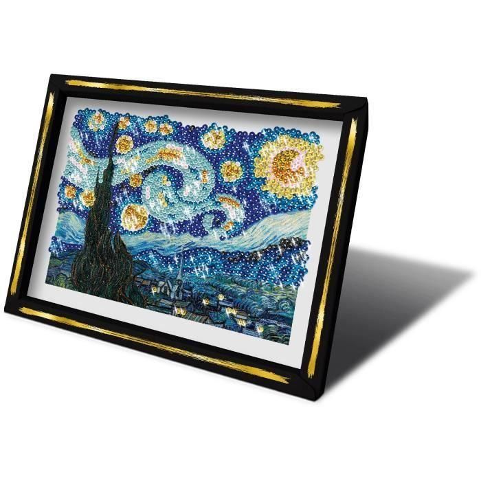 Lansay LAN3181860203446 Kit de ocio creativo de Lentejuelas: La Noche Estrellada de Van Gogh, ideal +14 años 2