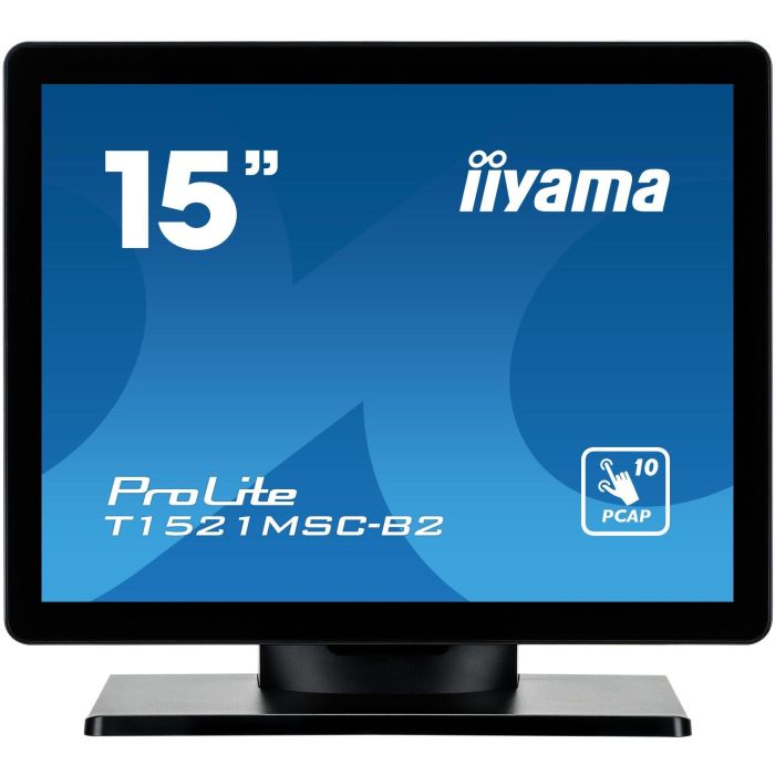 Iiyama Monitor Táctil 15" T1521MSC-B2, 1024x768, 10 Puntos Táctiles, Altavoces, VGA, HDMI, USB, Negro 1