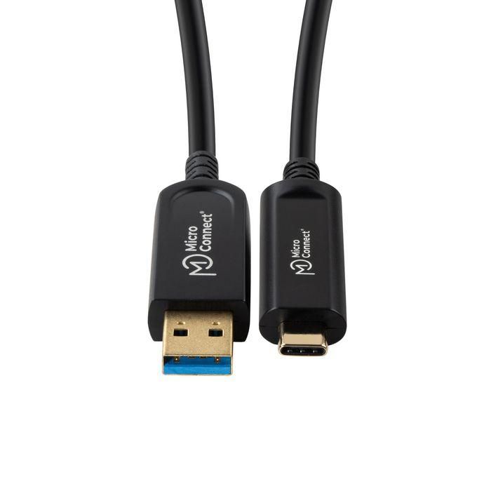 MicroConnect Cable de fibra óptica activo USB 3.2 Gen 2 USB-C a USB Tipo A 15m para impresoras, escáneres, cámaras (10 Gbit/s) 1