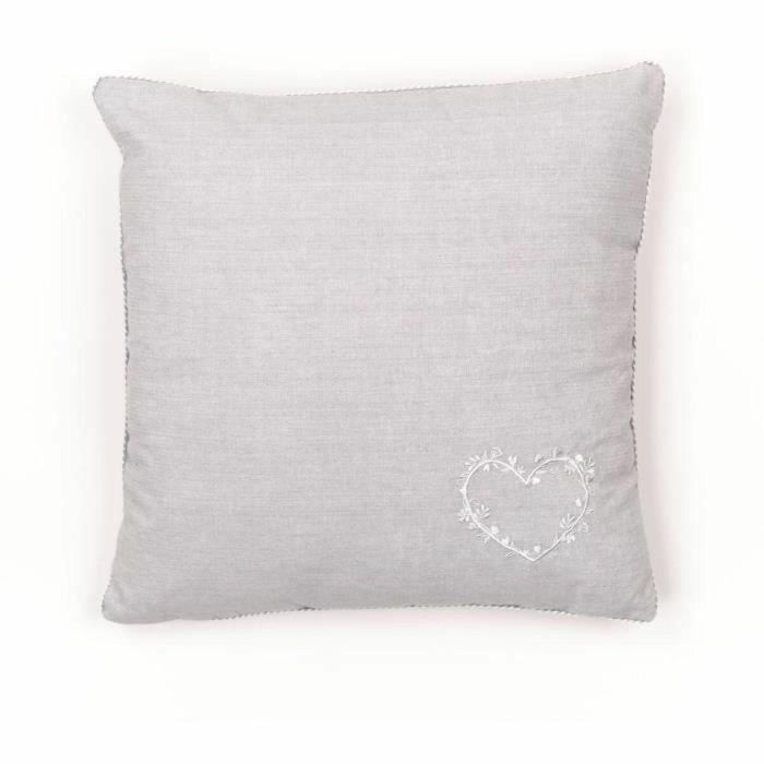 Today TOD1700240673742 Cojín - HOY - CHARME - Chambray x Petite broderie Constance - 40 x 40 cm