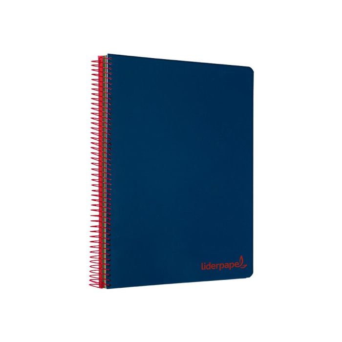 Cuaderno Espiral Liderpapel A5 Micro Wonder Tapa Plastico 120H 90 gr Cuadro 5 mm 5 Bandas 6 Taladros Color Azul Marino 3