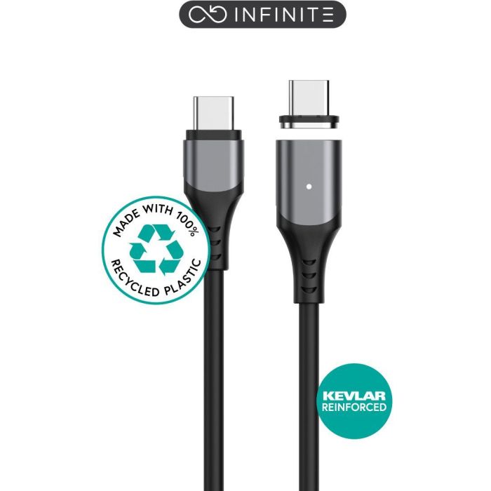 eSTUFF INFINITE Cable USB-C Magnético Súper Suave | USB 2.0 | 2m | PD100W | 480 Mbps | Plástico Reciclado 0 eSTUFF INFINITE Cable USB-C Magnético Súper Suave | USB 2.0 | 2m | PD100W | 480 Mbps | Plástico Reciclado 0