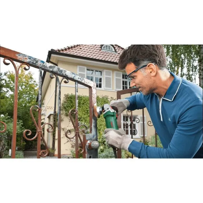 Bosch Amoladora manual PWS 850-125 + AVH con Disco de diamante 4