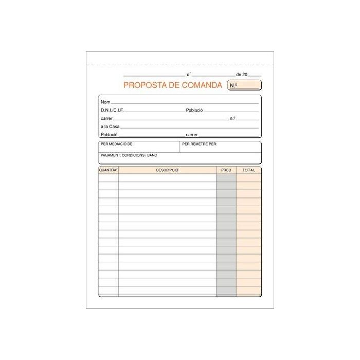 Talonario Catalan Pedidos 4º Natu Tripli Loan (Set de 5)