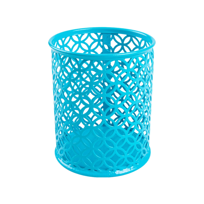 Q-connect Cubilete Portalapices Metal Redondo Turquesa Diametro 80 mm Alto 100 mm 1