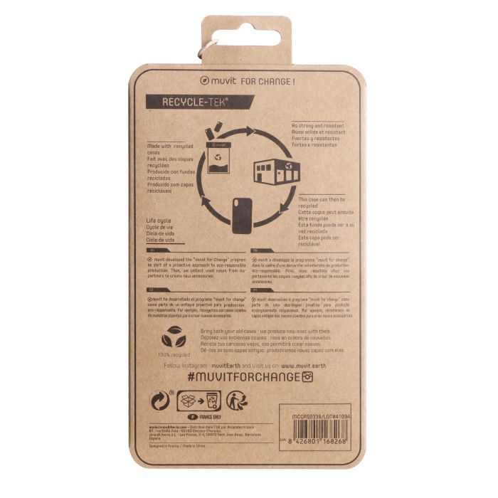 Muvit Funda Recycletek para Apple iPhone 14 - Ecológica, 100% Reciclada y Reciclable 5 Muvit Funda Recycletek para Apple iPhone 14 - Ecológica, 100% Reciclada y Reciclable 5