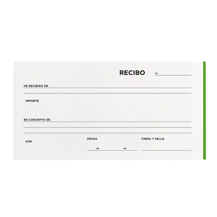 Liderpapel Talonario Recibos 3/fº Apaisado Original con Matriz y 2 Copias 2