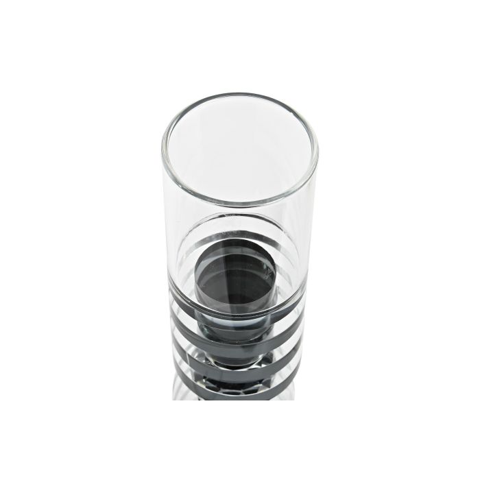 Portavela Moderno DKD Home Decor Negro Transparente 6 x 28 x 6 cm 2 Portavela Moderno DKD Home Decor Negro Transparente 6 x 28 x 6 cm 2