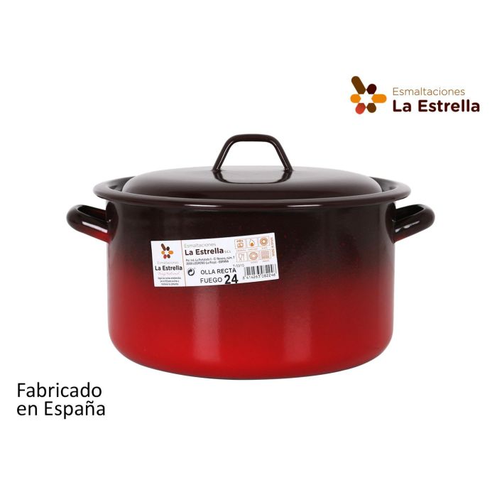 Olla Recta con Tapa 24 cm 5.7L Fuego - La Estrella (6 Unidades) Olla Recta con Tapa 24 cm 5.7L Fuego - La Estrella (6 Unidades)