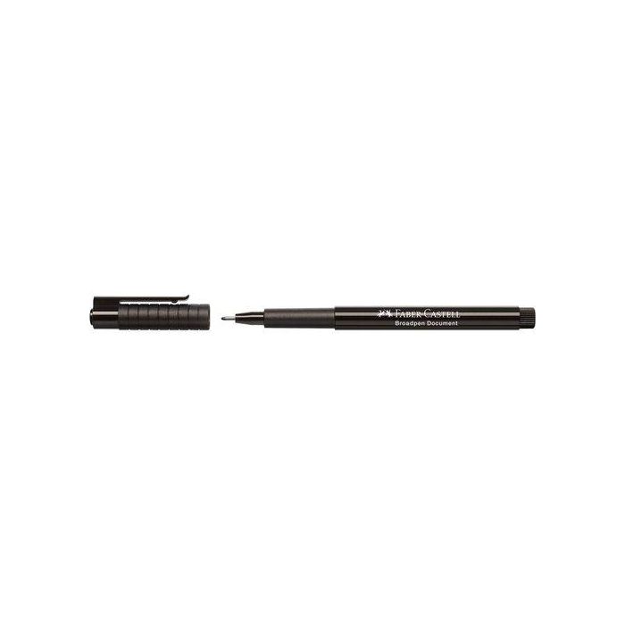 Faber Castell Rotulador Broadpen Document 0.8 mm Negro - Punta Engastada en Metal Indeleble - 10 Unidades (10 Unidades)