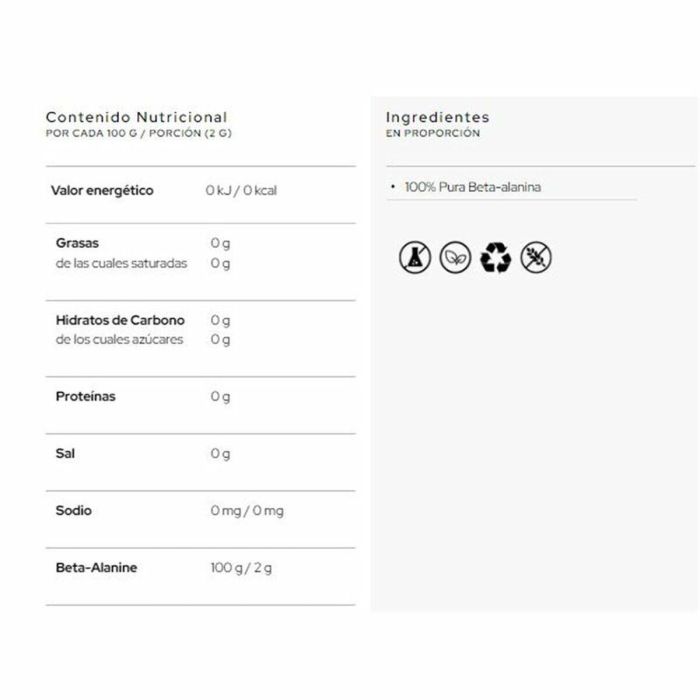 Polvos Comestibles Beta-Alanina Santa Madre Neutral 1