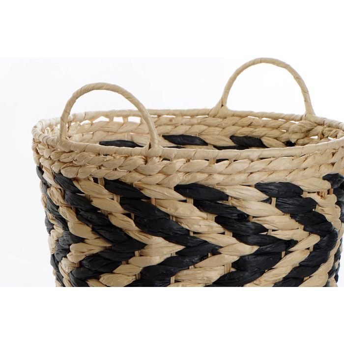 Cesta Balines DKD Home Decor Marron Claro Negro 40 x 35 x 40 cm Set de 3 1 Cesta Balines DKD Home Decor Marron Claro Negro 40 x 35 x 40 cm Set de 3 1