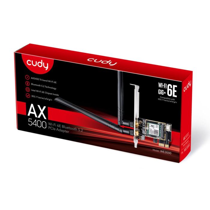 Cudy WE3000 adaptador y tarjeta de red Interno WLAN / Bluetooth 2400 Mbit/s 1 Cudy WE3000 adaptador y tarjeta de red Interno WLAN / Bluetooth 2400 Mbit/s 1
