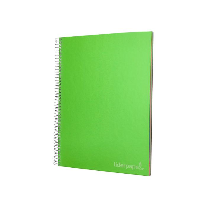 Cuaderno Espiral Liderpapel A4 Micro Jolly Tapa Forrada 140H 75 gr Cuadro 5 mm 5 Bandas 4 Taladros Color Verde 7