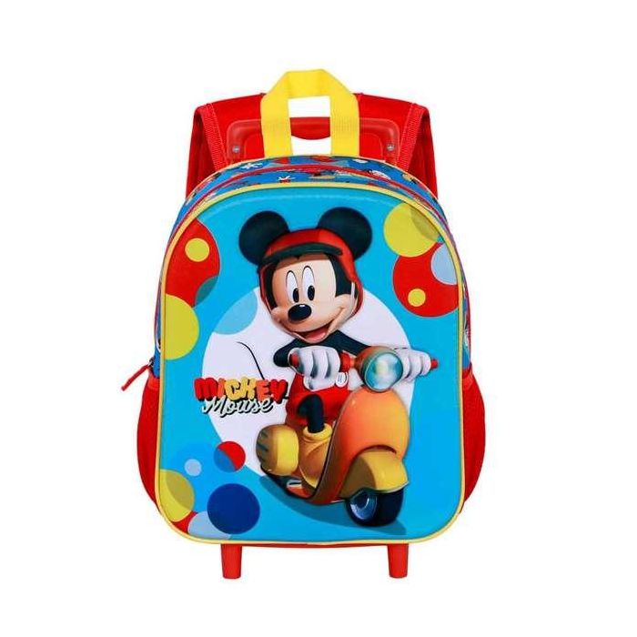 Disney Mickey Mouse Mochila Infantil 3D con Ruedas Pequeña Scooter Azul Niños 10x25x30cm 7L 2