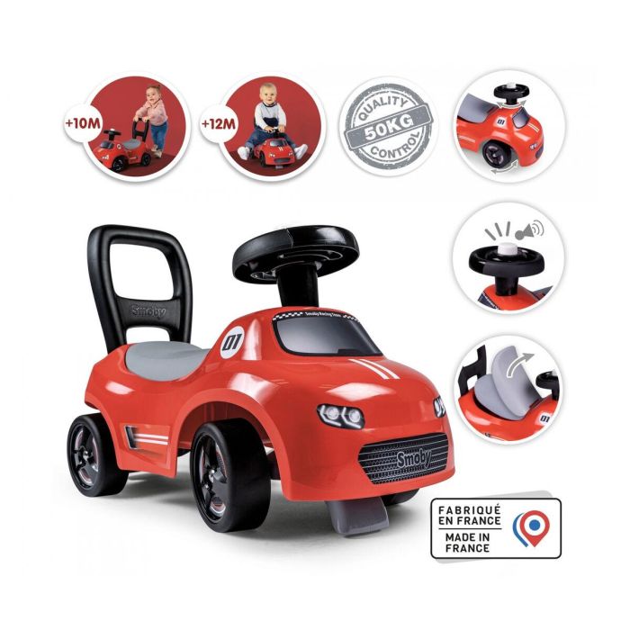 Smoby Correpasillos Rojo, Vehículo de Juguete para Bebés, Edad Mínima 18 Meses, de Plástico, Sin Pilas Ni Sonidos Ni Montaje 4 Smoby Correpasillos Rojo, Vehículo de Juguete para Bebés, Edad Mínima 18 Meses, de Plástico, Sin Pilas Ni Sonidos Ni Montaje 4