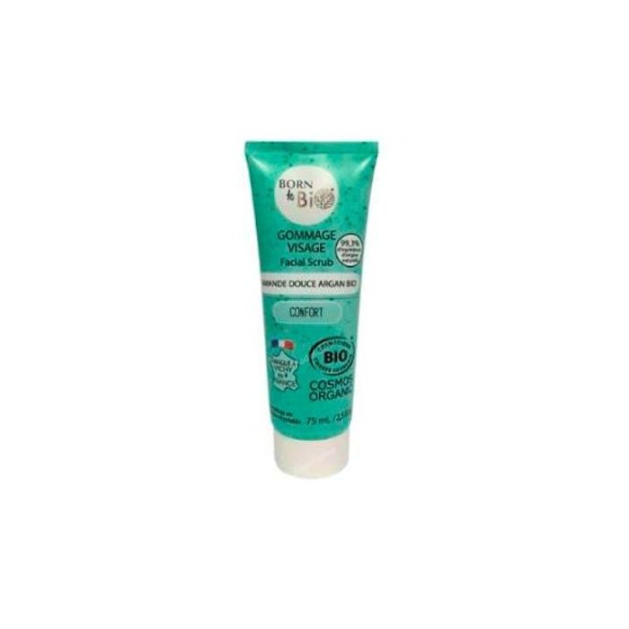 BORN TO BIO Exfoliante Facial con Argán y Almendras Dulces ecológico certificado para Piel Normal 75ml
