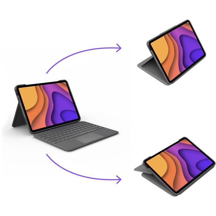 Logitech Slim Folio Teclado Bluetooth y Funda Protectora gris para Apple iPad Air de 10.9" (4ª Generación) 7
