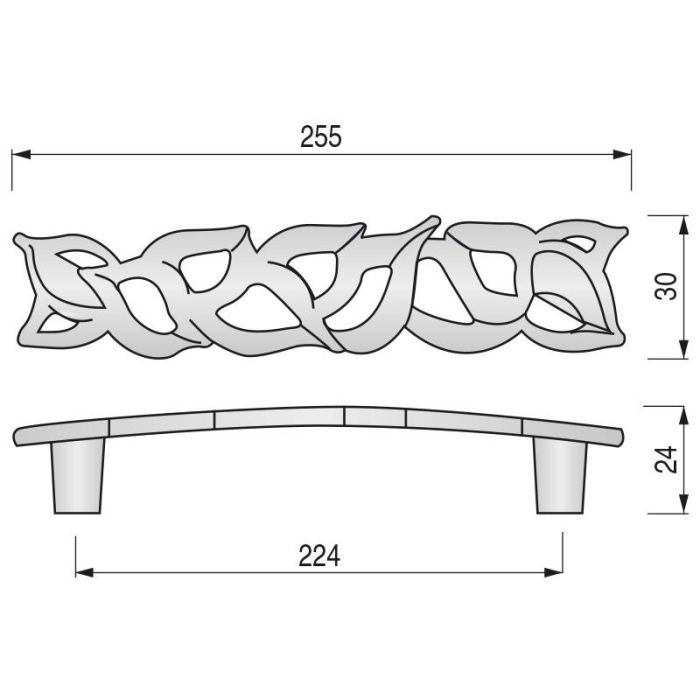 Giusti Tirador Zamak Ada - Distancia entre Ejes 96mm - Longitud Total 224mm - Acabado Cromo 1