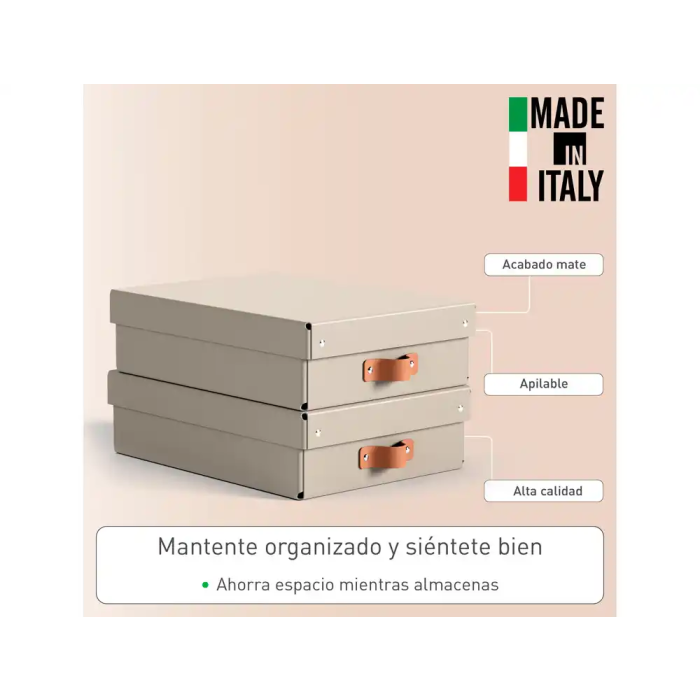 Leitz 61480012 Pack 2 Cajas de Almacenamiento Medianas Bajas Cartón Gris Formato A4 8L 1