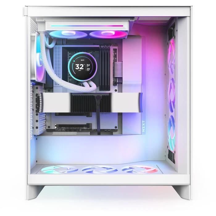 NZXT Kraken Elite 240 RGB RL-KR24E-W2 - Sistema de refrigeración líquida todo en uno, 12 cm, Blanco, LCD, RGB, Compatible con Intel/AMD 1