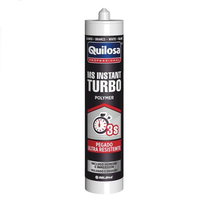 Quilosa FMS INSTANT Adhesivo Sellador Instantáneo Blanco 280ml - Ultrarresistente 300kg/10cm² Elástico y Pintable