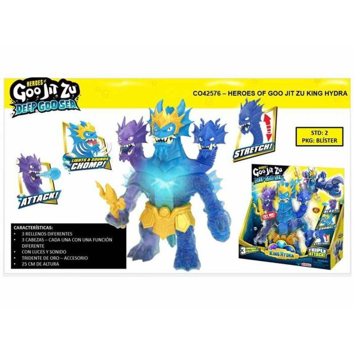 Bandai Figura de Acción Heroes Goo Jit Zu King Hydra con Luz y Sonido de 25 cm | Edad Recomendada 4+ años | Pilas LR44 Incluidas 2 Bandai Figura de Acción Heroes Goo Jit Zu King Hydra con Luz y Sonido de 25 cm | Edad Recomendada 4+ años | Pilas LR44 Incluidas 2