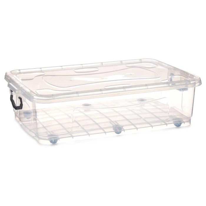 Bajo Cama 6 Ruedas Transparente 40L Kipit 46X20CM (6 Unidades) 1 Bajo Cama 6 Ruedas Transparente 40L Kipit 46X20CM (6 Unidades) 1