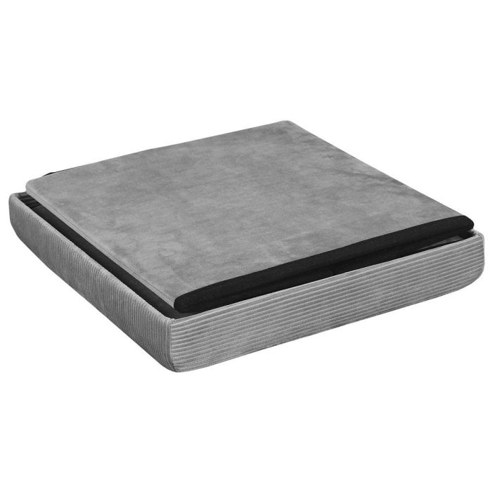 Home Deco Factory Lounge Caja-Puf Plegable Gris Terciopelo 38x38 cm 4