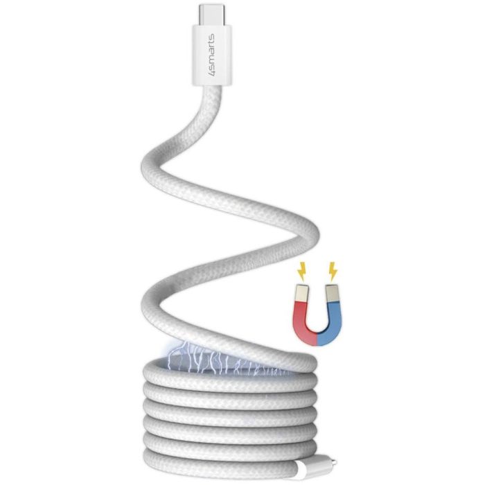4smarts USB-C Magnetisches Kabel RollUp 1.5m. wei 5