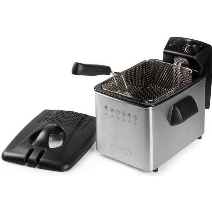Domo DO465FR Freidora Eléctrica Semiprofesional 4L, 3000W, Acero Inoxidable, Tanque Extraíble, Termostato Ajustable y Tapa con Ventana Domo DO465FR Freidora Eléctrica Semiprofesional 4L, 3000W, Acero Inoxidable, Tanque Extraíble, Termostato Ajustable y Tapa con Ventana